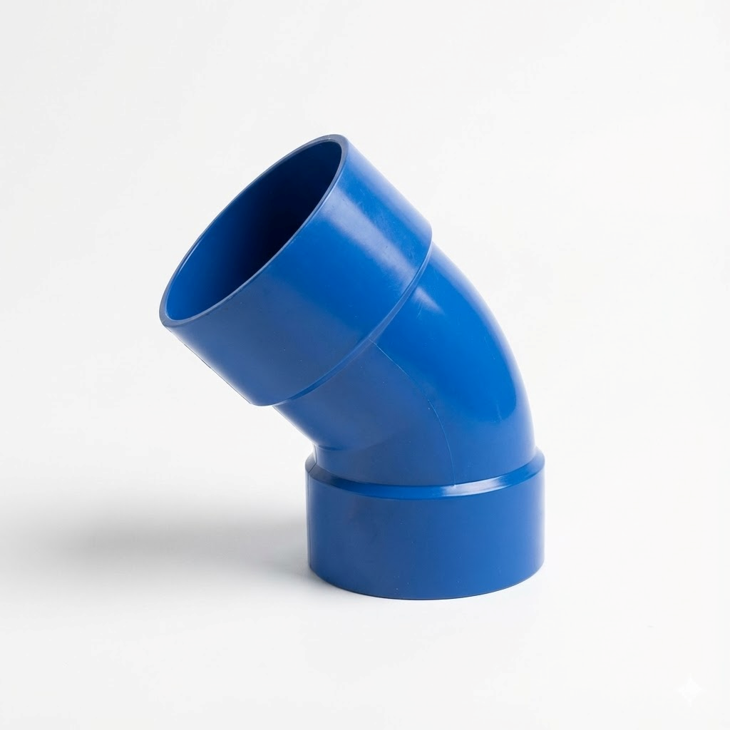 Curva in pvc a 45° F/F diam.50 a largo raggio blu